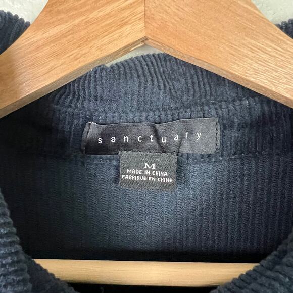 Sanctuary Women's Navy Blue Corduroy Dakota Shacket Snap Buttons Medium - Picture 3 of 7